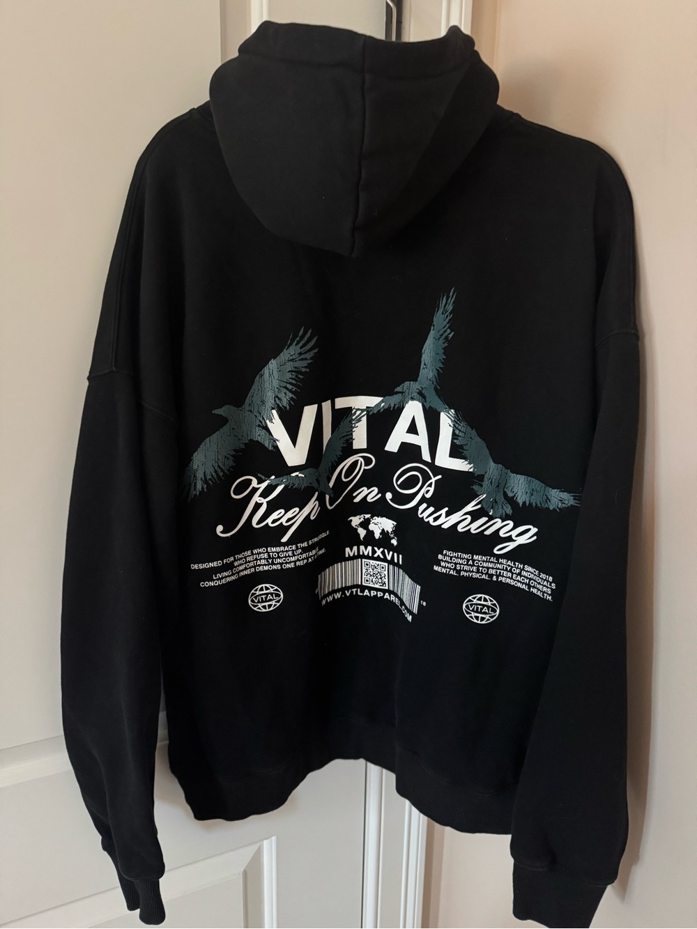 Keep On Pushing Black Graphic Hoodie
